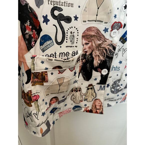 Taylor Swift Meet me at midnight Pajama Top S Button Down Swiftie Eras Tour - Picture 7 of 11